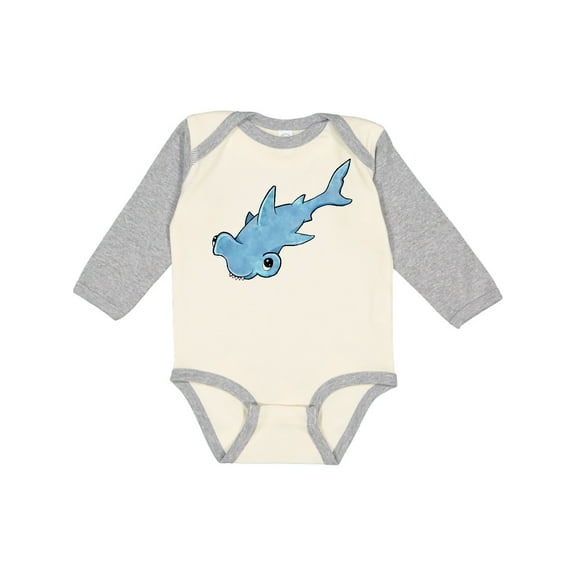 Inktastic Cute Hammerhead Shark Boys or Girls Long Sleeve Baby Bodysuit