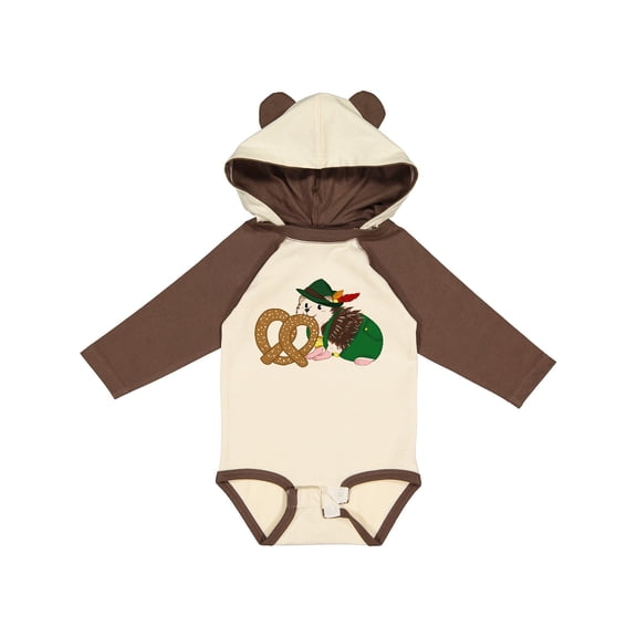Inktastic Cute Hedgehog with Pretzel Boys or Girls Long Sleeve Baby Bodysuit