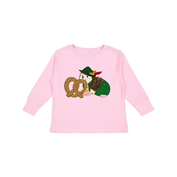 Inktastic Cute Hedgehog with Pretzel Boys or Girls Long Sleeve Toddler T-Shirt