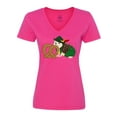 thumbnail image 1 of Inktastic Cute Hedgehog with Pretzel Women's V-Neck T-Shirt, 1 of 5