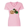 thumbnail image 1 of Inktastic Cute Hedgehog with Pretzel Women's V-Neck T-Shirt, 1 of 5