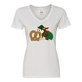 thumbnail image 1 of Inktastic Cute Hedgehog with Pretzel Women's V-Neck T-Shirt, 1 of 5