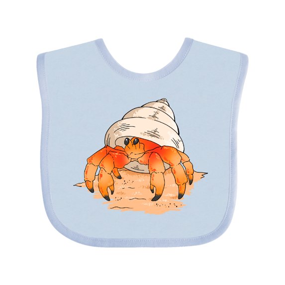 Inktastic Cute Hermit Crab on Beach Boys or Girls Baby Bib
