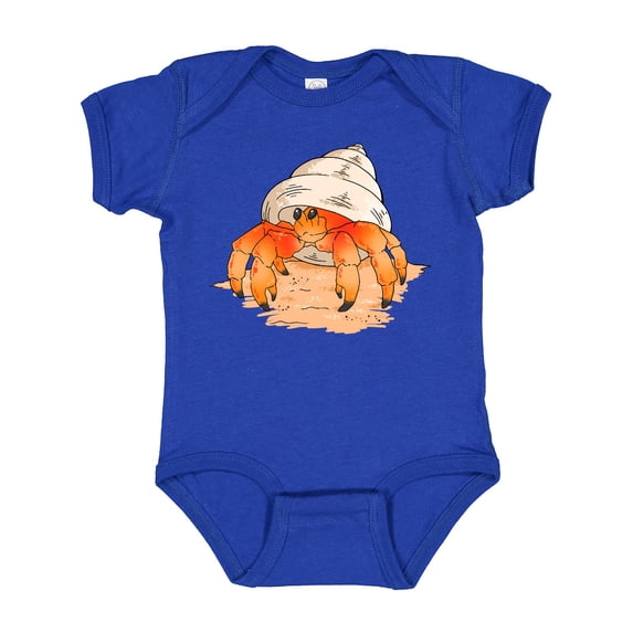 Inktastic Cute Hermit Crab on Beach Boys or Girls Baby Bodysuit