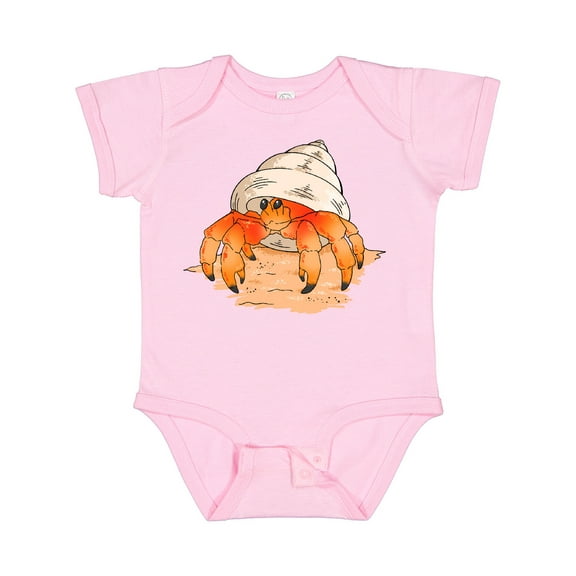 Inktastic Cute Hermit Crab on Beach Boys or Girls Baby Bodysuit