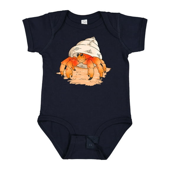 Inktastic Cute Hermit Crab on Beach Boys or Girls Baby Bodysuit