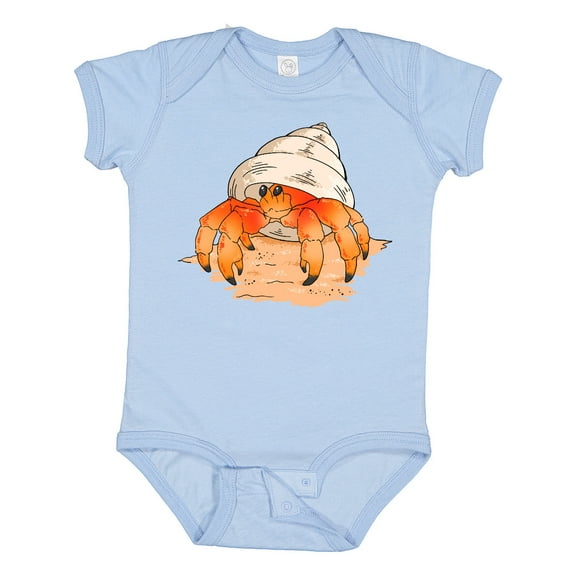 Inktastic Cute Hermit Crab on Beach Boys or Girls Baby Bodysuit