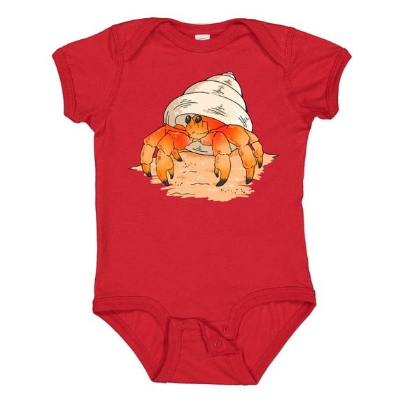 Inktastic Cute Hermit Crab on Beach Boys or Girls Baby Bodysuit