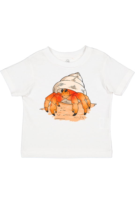 Cute Hermit Crab on Beach Boys or Girls Toddler T-Shirt