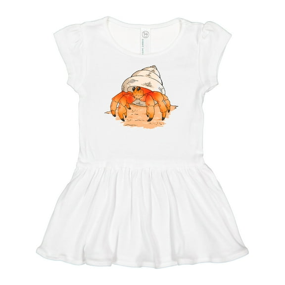 Inktastic Cute Hermit Crab on Beach Girls Baby Dress