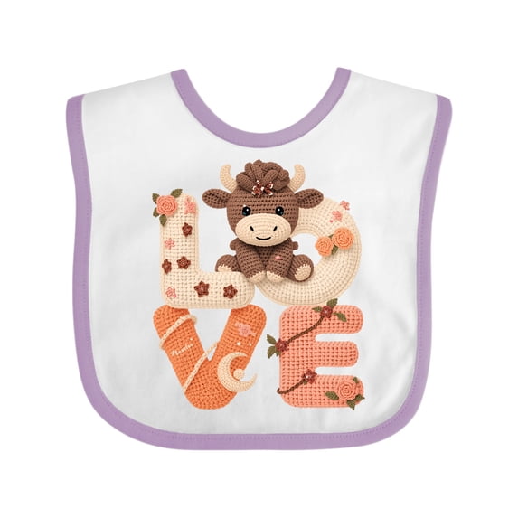 Inktastic Cute Highland Cow Boys or Girls Baby Bib