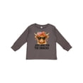 thumbnail image 1 of Inktastic Cute Highland Cow Just Here for the Snacks Boys or Girls Long Sleeve Toddler T-Shirt, 1 of 5