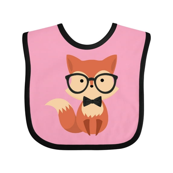 Inktastic Cute Hipster Fox Boys or Girls Baby Bib