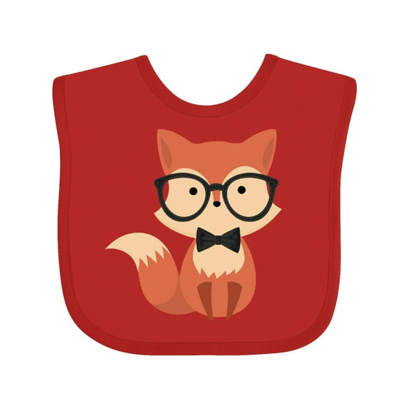 Inktastic Cute Hipster Fox Boys or Girls Baby Bib