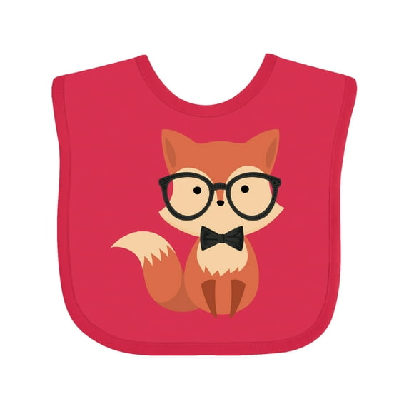 Inktastic Cute Hipster Fox Boys or Girls Baby Bib