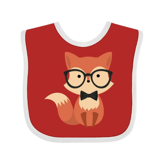 Inktastic Cute Hipster Fox Boys or Girls Baby Bib