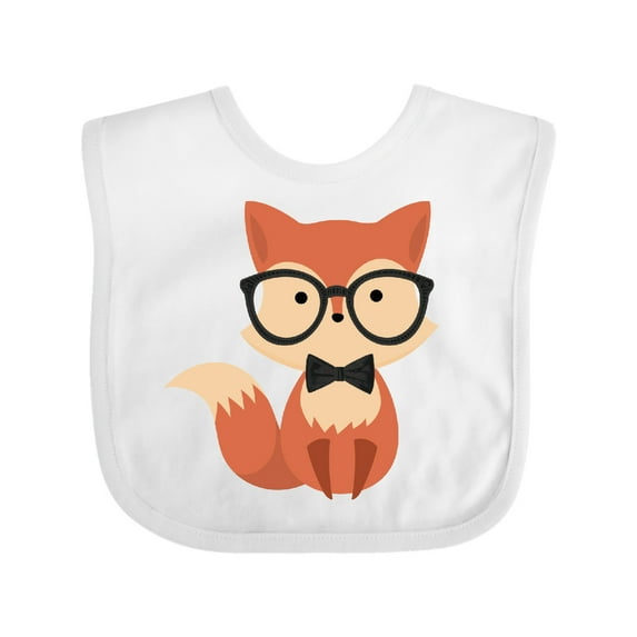 Inktastic Cute Hipster Fox Boys or Girls Baby Bib