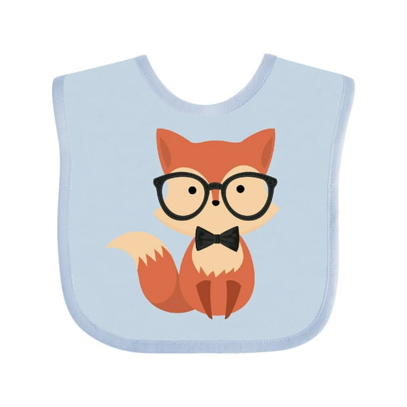 Inktastic Cute Hipster Fox Boys or Girls Baby Bib