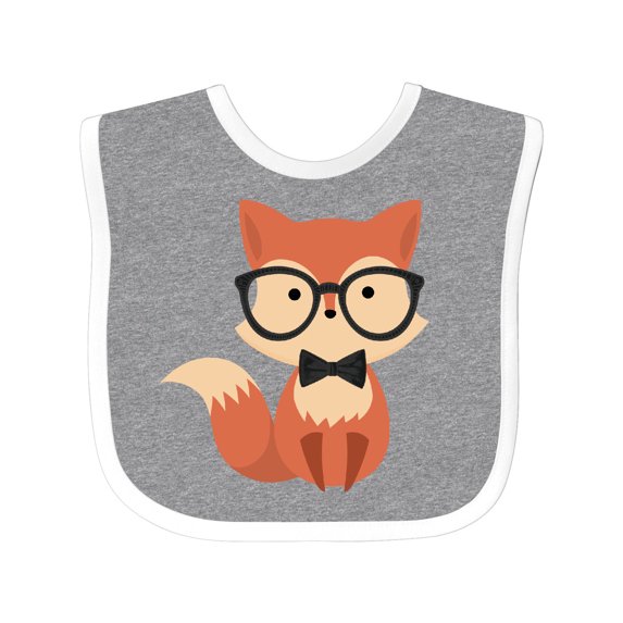 Inktastic Cute Hipster Fox Boys or Girls Baby Bib