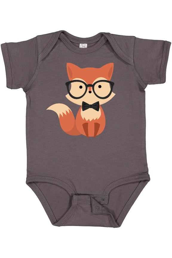 Cute Hipster Fox Boys or Girls Baby Bodysuit