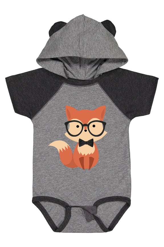 Cute Hipster Fox Boys or Girls Baby Bodysuit