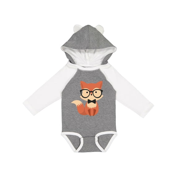 Inktastic Cute Hipster Fox Boys or Girls Long Sleeve Baby Bodysuit