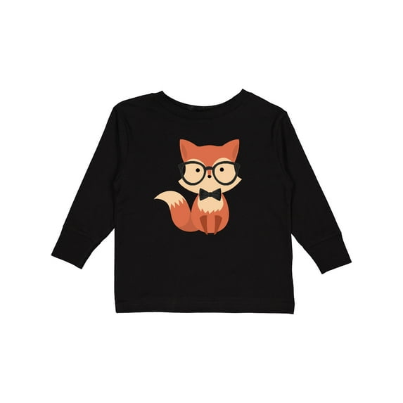 Inktastic Cute Hipster Fox Boys or Girls Long Sleeve Toddler T-Shirt