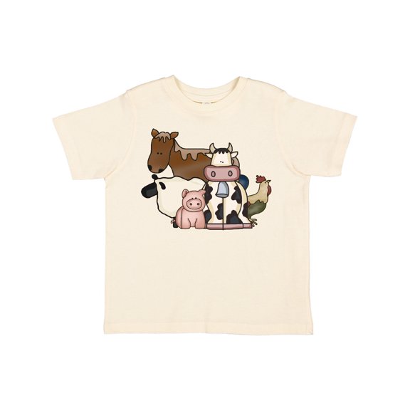 Inktastic Cute Horse, Sheep, Cow, Pig, and Rooster Farm Animals Boys or Girls Toddler T-Shirt