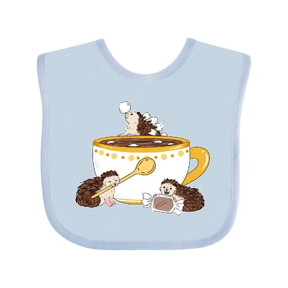Inktastic Cute Hot Chocolate Hedgehogs Boys or Girls Baby Bib