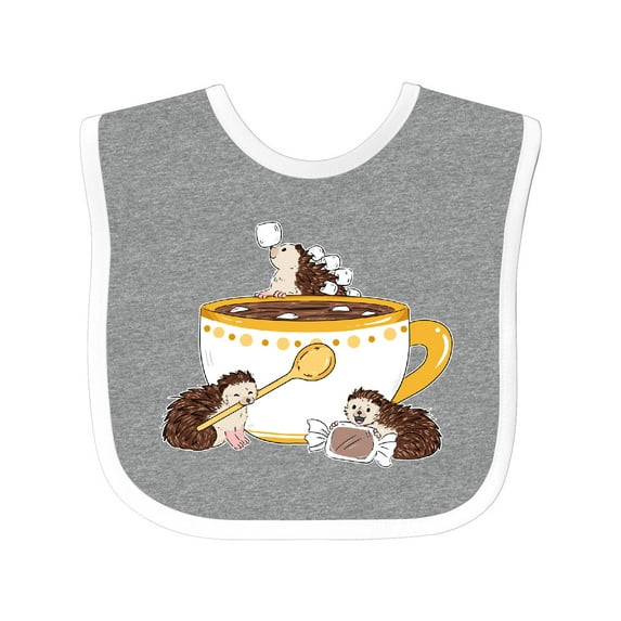 Inktastic Cute Hot Chocolate Hedgehogs Boys or Girls Baby Bib