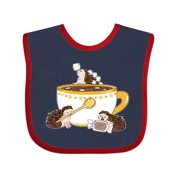 Inktastic Cute Hot Chocolate Hedgehogs Boys or Girls Baby Bib