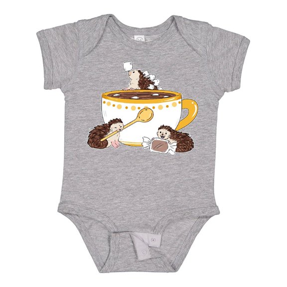 Inktastic Cute Hot Chocolate Hedgehogs Boys or Girls Baby Bodysuit