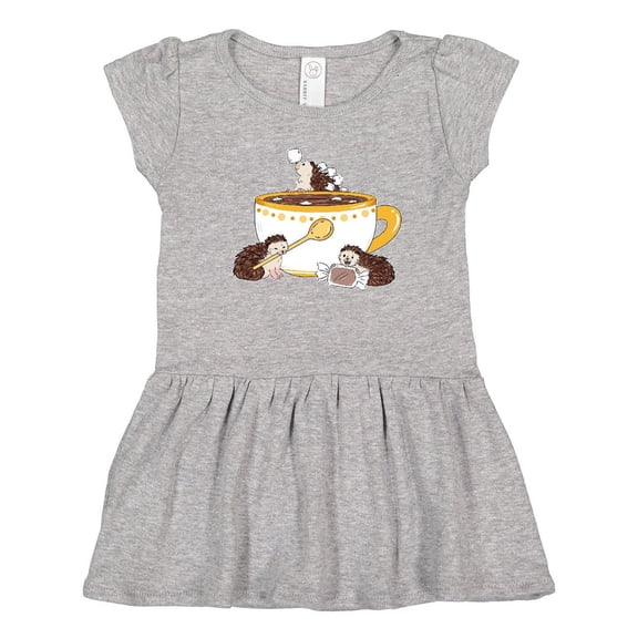 Inktastic Cute Hot Chocolate Hedgehogs Girls Toddler Dress