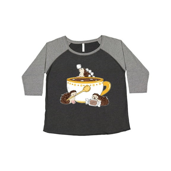 Inktastic Cute Hot Chocolate Hedgehogs Women's Plus Size T-Shirt