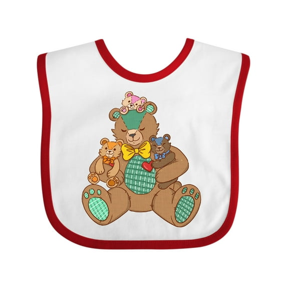 Inktastic Cute Hugging Teddy Bears Boys or Girls Baby Bib
