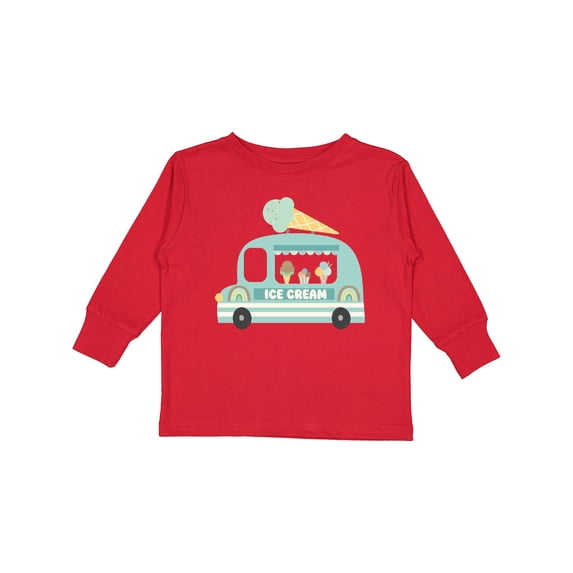 Inktastic Cute Ice Cream Truck Boys or Girls Long Sleeve Toddler T-Shirt