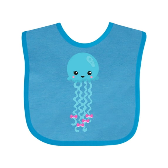 Inktastic Cute Jellyfish, Little Jellyfish, Blue Jellyfish Girls Baby Bib