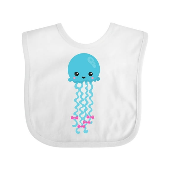 Inktastic Cute Jellyfish, Little Jellyfish, Blue Jellyfish Girls Baby Bib