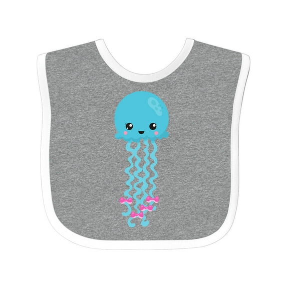 Inktastic Cute Jellyfish, Little Jellyfish, Blue Jellyfish Girls Baby Bib