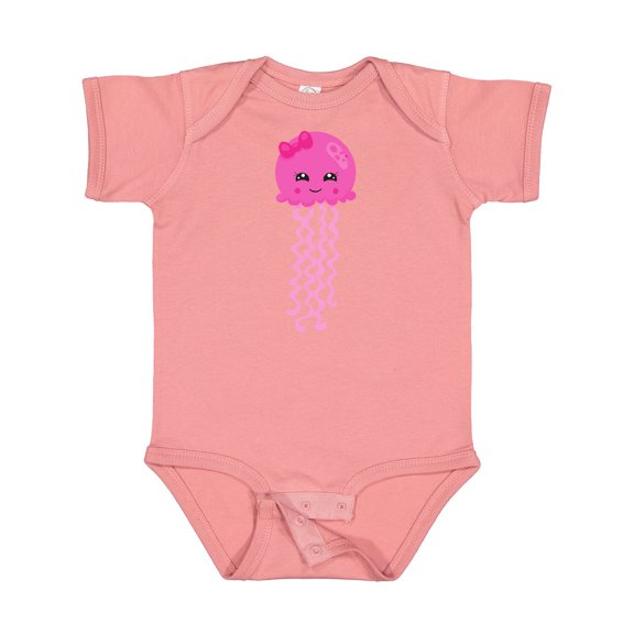 Inktastic Cute Jellyfish, Little Jellyfish, Pink Jellyfish Girls Baby Bodysuit