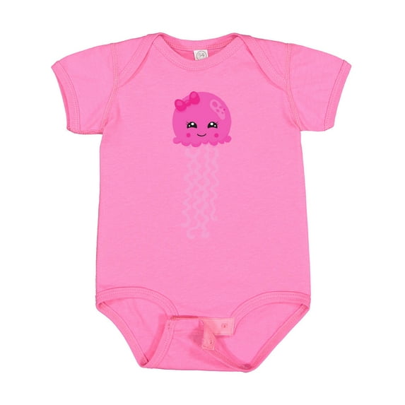 Inktastic Cute Jellyfish, Little Jellyfish, Pink Jellyfish Girls Baby Bodysuit