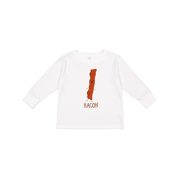 Inktastic Cute Kawaii Bacon Boys or Girls Long Sleeve Toddler T-Shirt