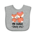 thumbnail image 1 of Inktastic Cute Kawaii Fox My Bubbe Loves Me Boys or Girls Baby Bib, 1 of 4