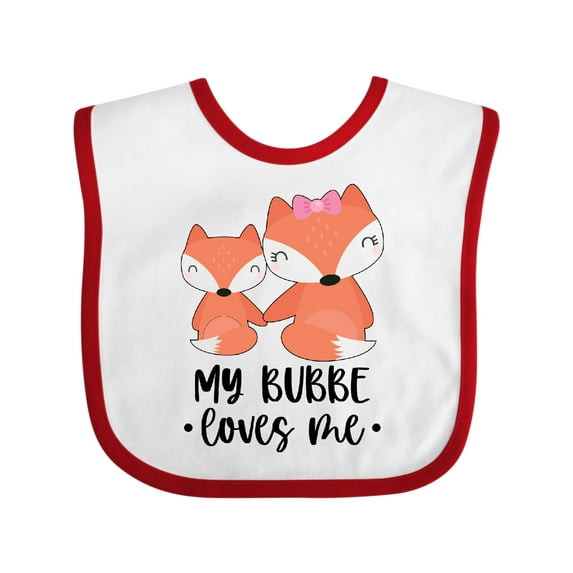Inktastic Cute Kawaii Fox My Bubbe Loves Me Boys or Girls Baby Bib