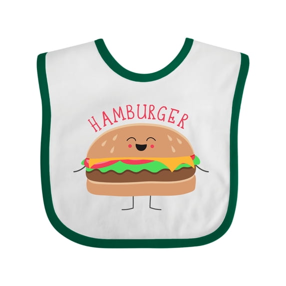 Inktastic Cute Kawaii Hamburger Boys or Girls Baby Bib