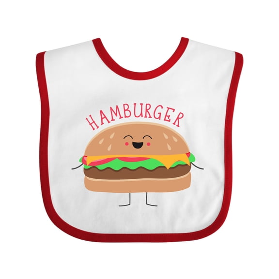 Inktastic Cute Kawaii Hamburger Boys or Girls Baby Bib
