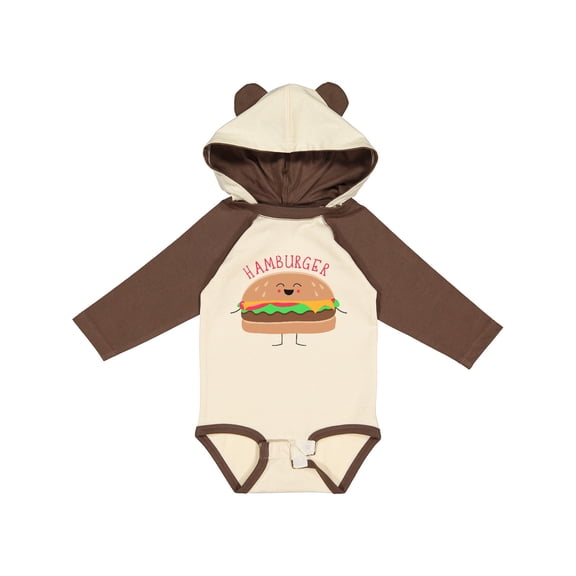 Inktastic Cute Kawaii Hamburger Boys or Girls Long Sleeve Baby Bodysuit