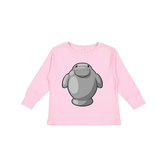 Inktastic Cute Kawaii Manatee Boys or Girls Long Sleeve Toddler T-Shirt