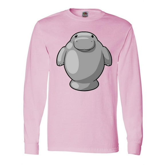 Inktastic Cute Kawaii Manatee Long Sleeve T-Shirt
