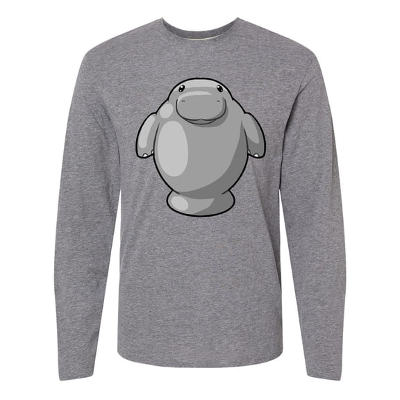 Inktastic Cute Kawaii Manatee Long Sleeve T-Shirt